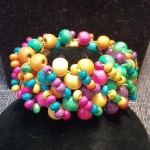 Bohemian wooden beaded bracelet